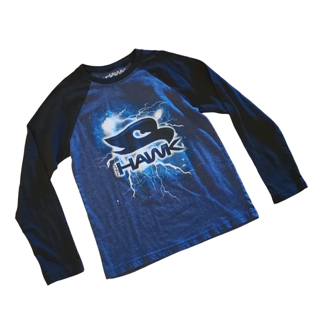 Y2K Tony Hawk Graphic Long Sleeve Shirt Boys M Lightning Collection Tagless Tee